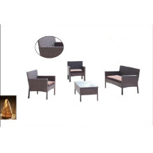 Muebles de mimbre de jardín más populares 4PCS conjunto con almohada